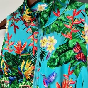 Tzu Tzu Dress in Tropical Print, Size Small